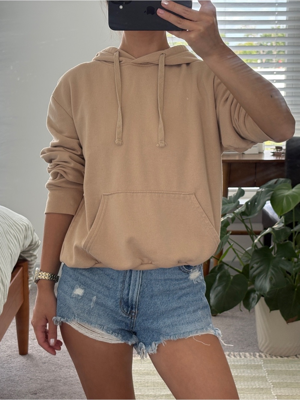 Brandy Melville Vintage Beige Hoodie - Picture 2 of 7